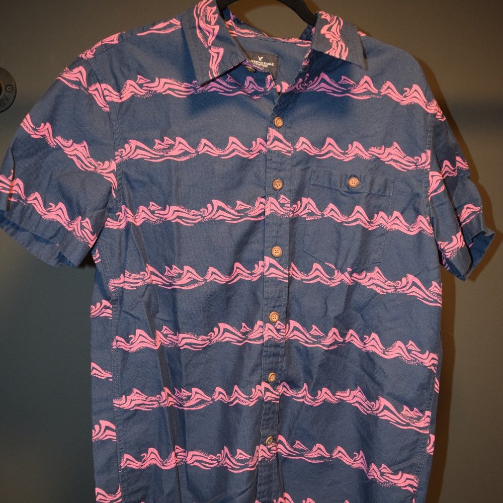 Men's American Eagle Short Sleeve Button Up